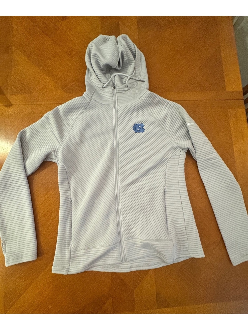 Columbia Golf Light Gray Full Zip Hoodie with UNC Logo Size L 2702